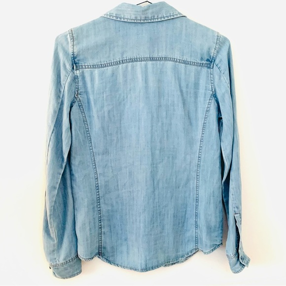 ECRU Denim Fitted Collar Shirt in Light Blue Was - Picture 3 of 6